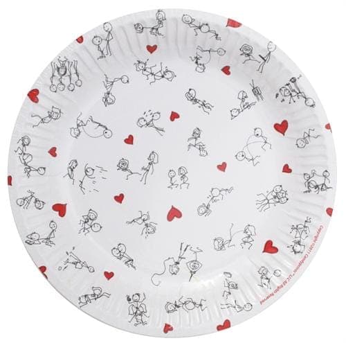 stick figure style 7 inch plates 8 pack