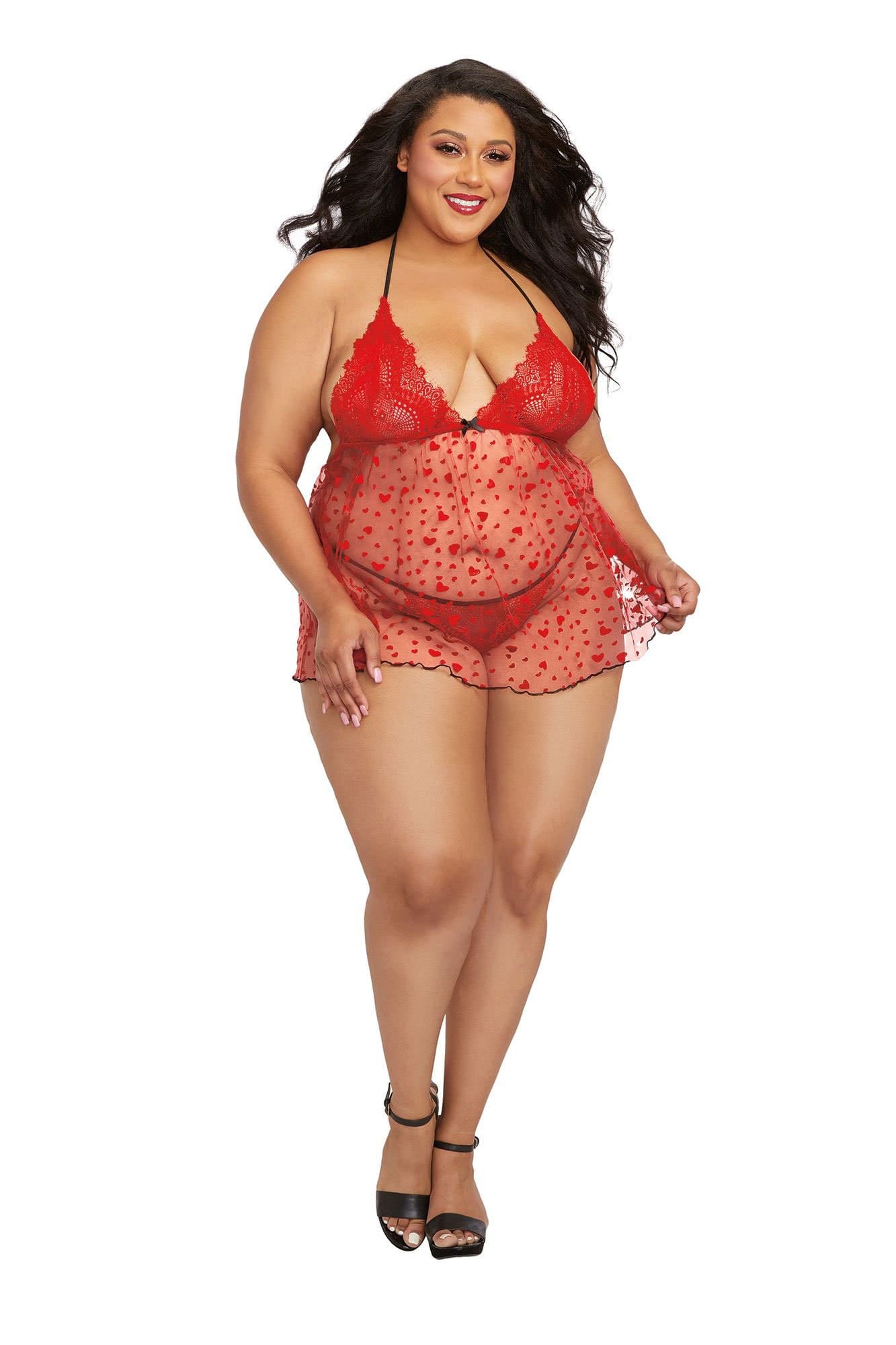 Babydoll and G-String - Queen Size - Rouge Default Title