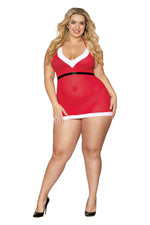 Santa Baby Chemise - Queen Size - Lipstick Red Default Title
