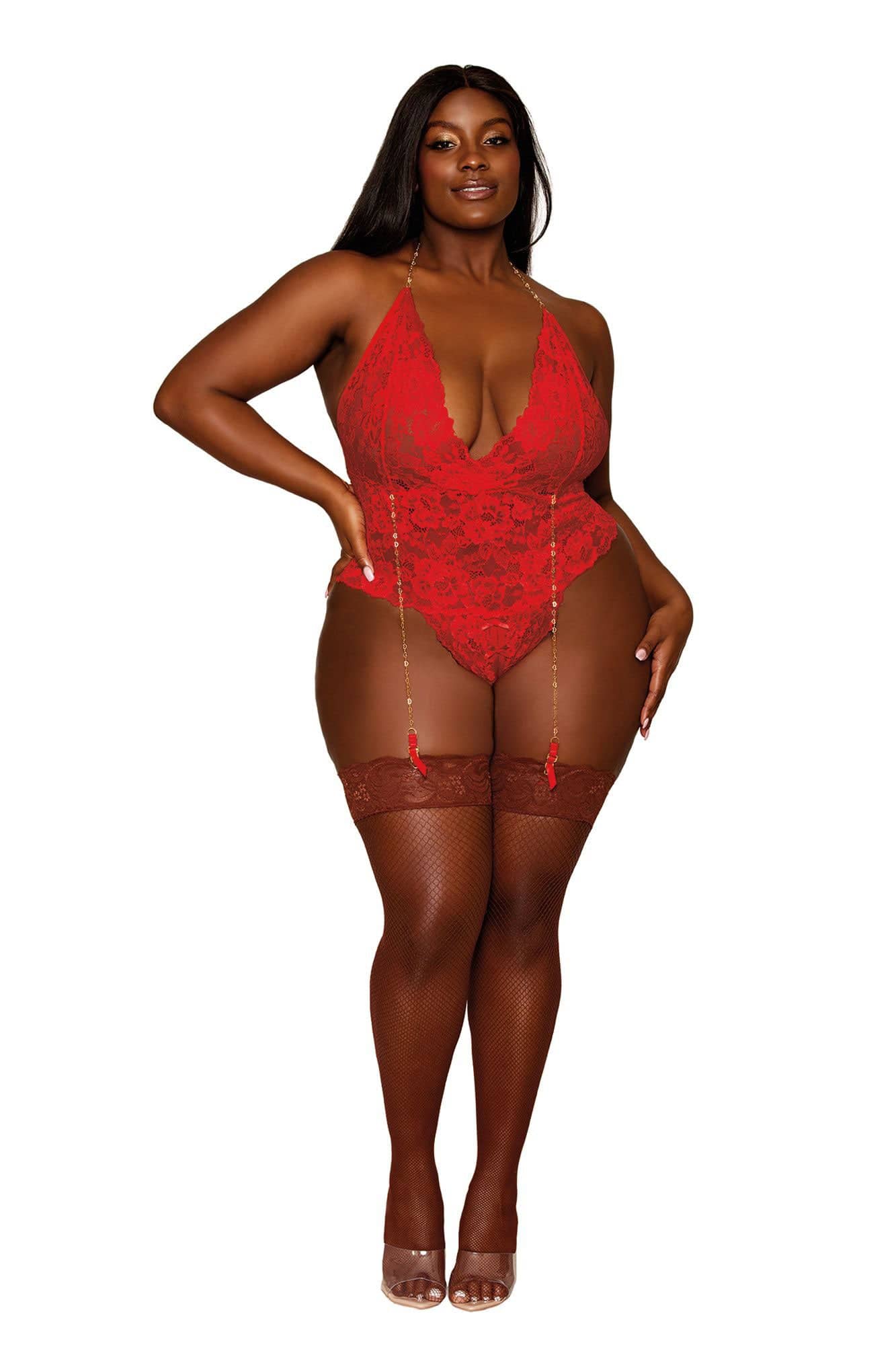 Garter Teddy - Queen Size - Ruby Default Title