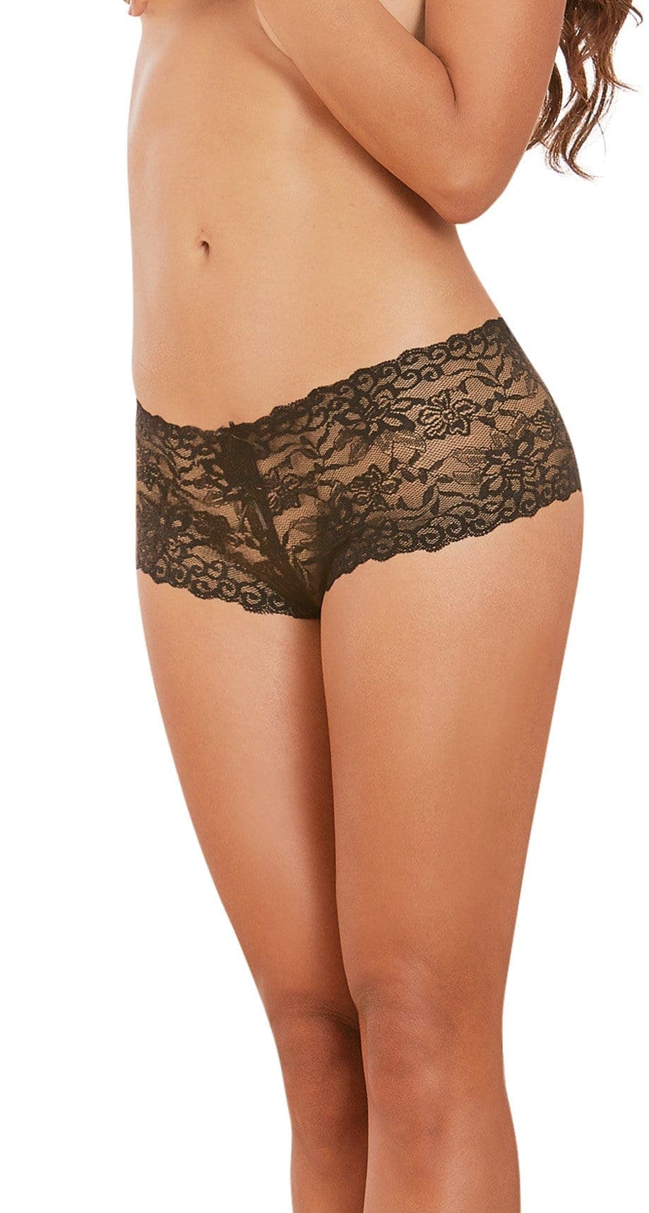 Open Crotch Boyshort - Medium - Black Default Title