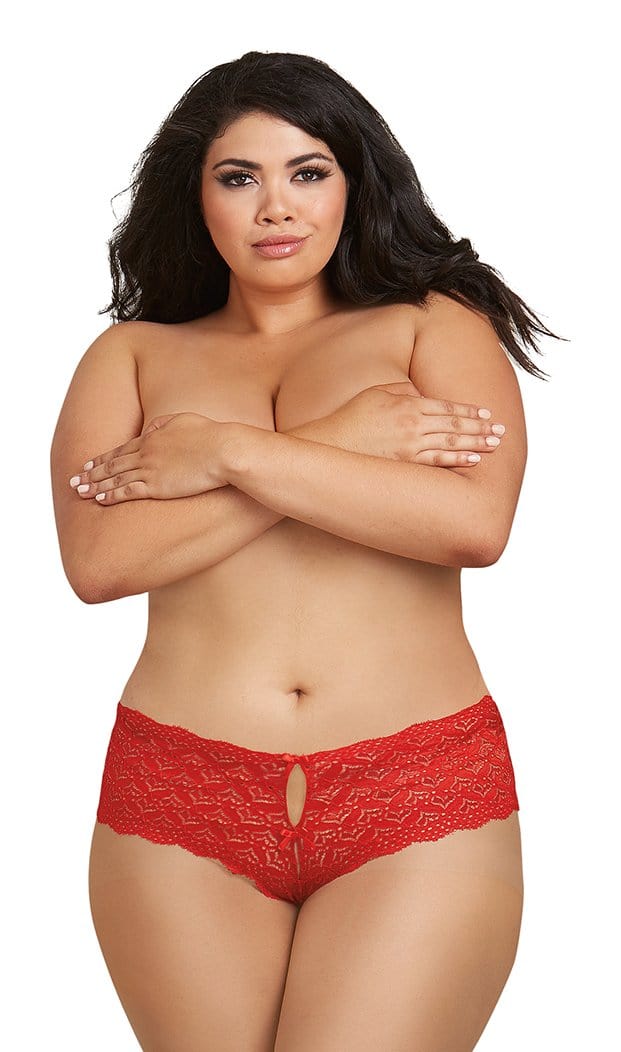 Open Back Panty - Red - 1x Default Title