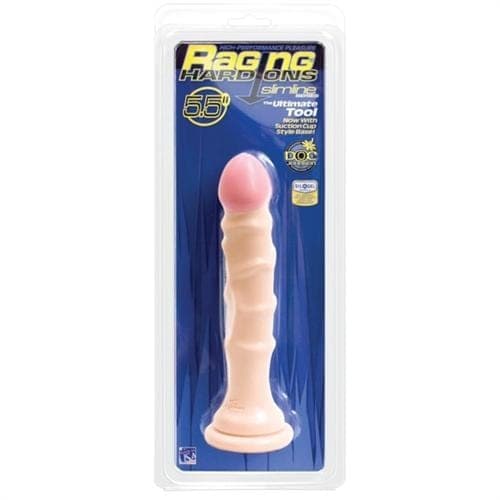 raging hard ons slimline with suction cup 5 5 inch dong vanilla