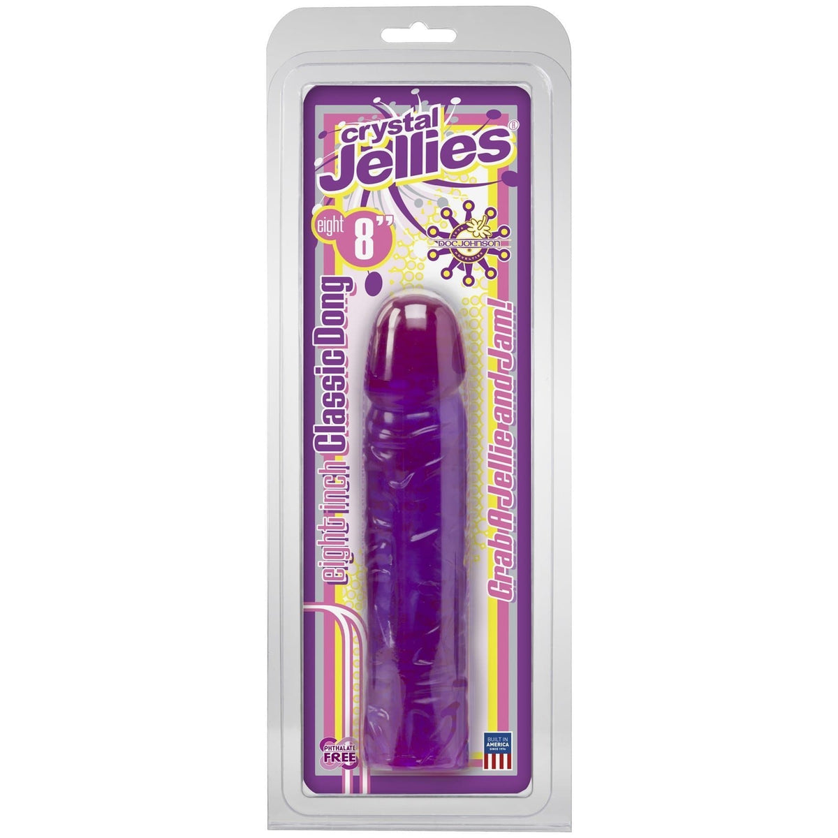 crystal jellies classic dong 8 inch purple