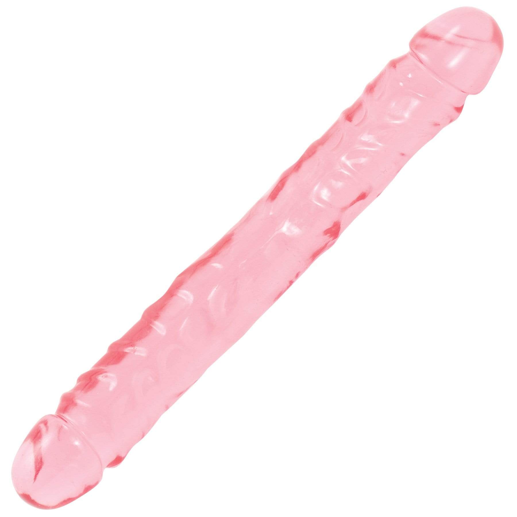 crystal jellies jr double dong 12 inch pink