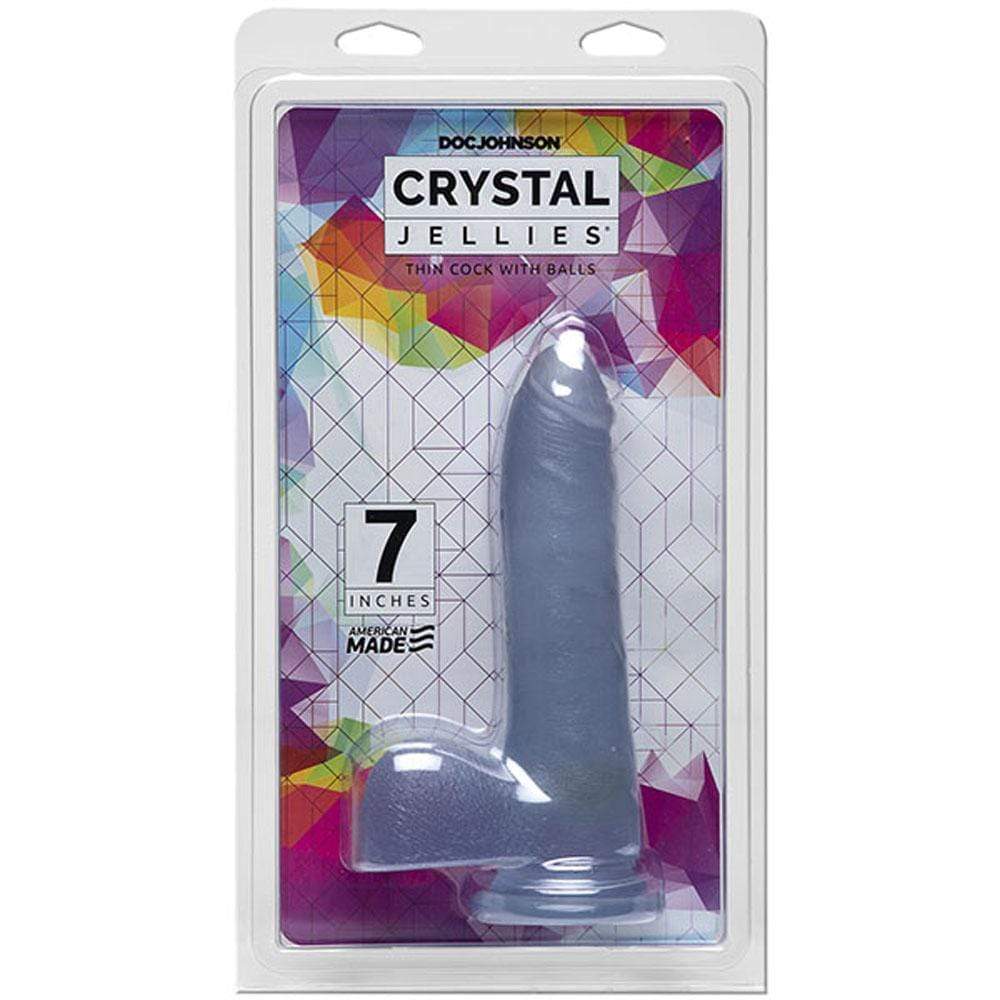 crystal jellies 7 inch slim cock with balls 1