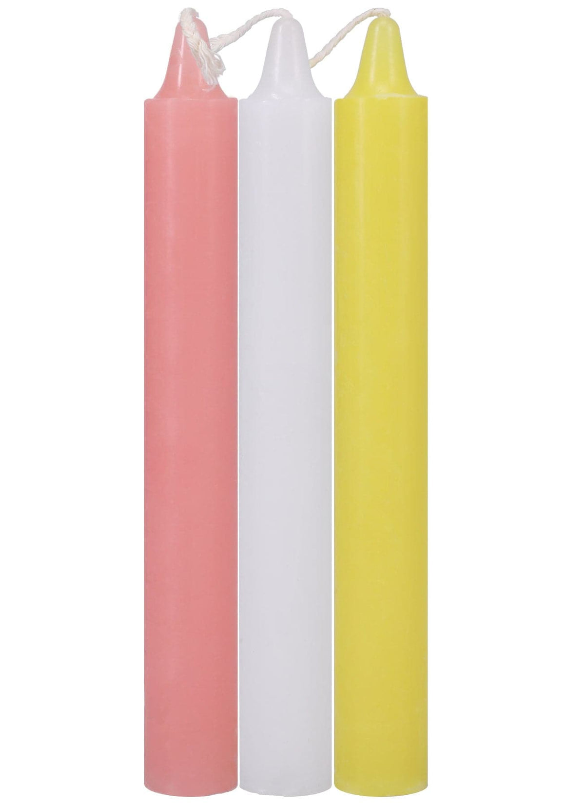 japanese drip candles 3 pack pink white yellow