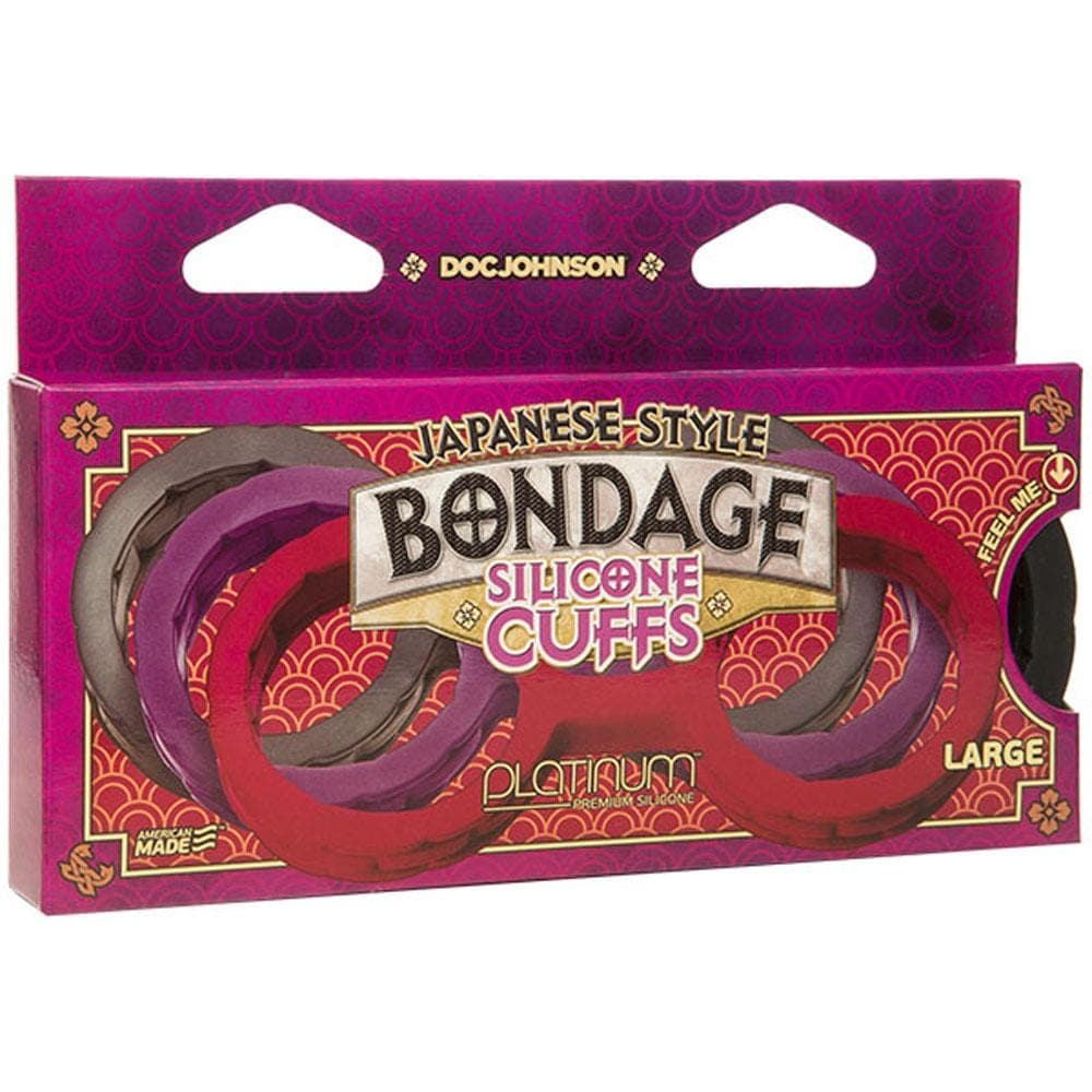 Japanese Bondage - Silicone Cuffs - Large - Black Default Title