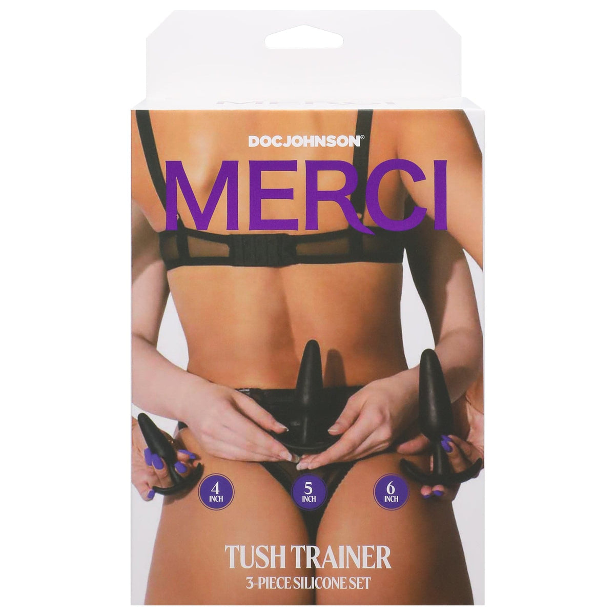Merci - Tush Trainer - Juego de silicona de 3 piezas - Negro