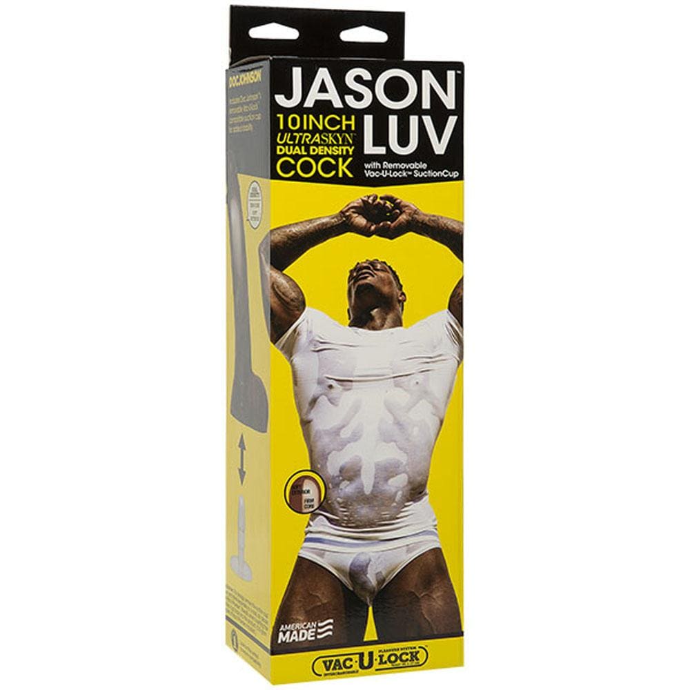 jason luv 10 inch ultraskyn cock with removable vac u lock suction cup chocolate