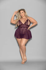 Shorty Babydoll - Queen Size - Plum Default Title