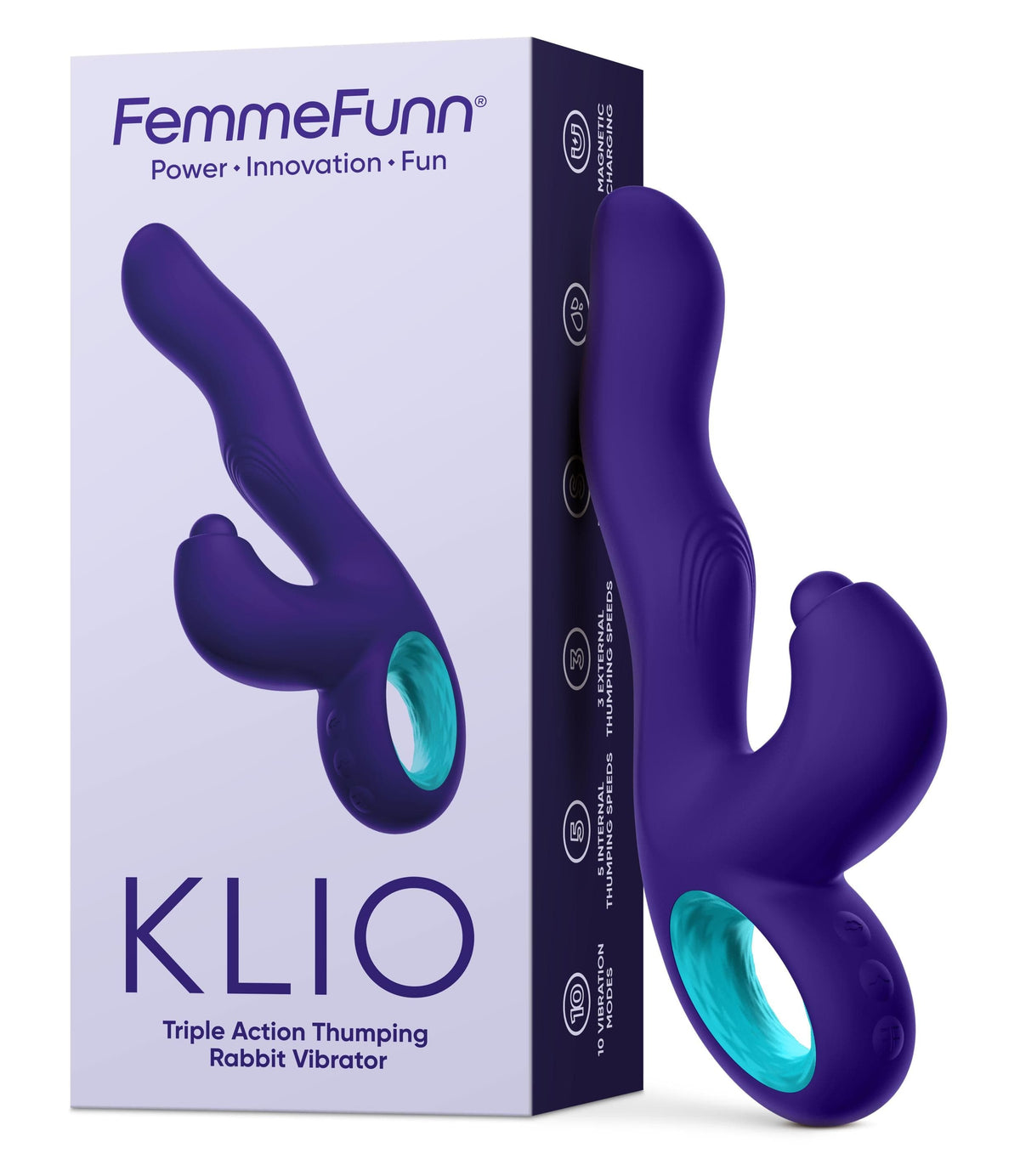 klio triple action thumping rabbit vibrator dark purple