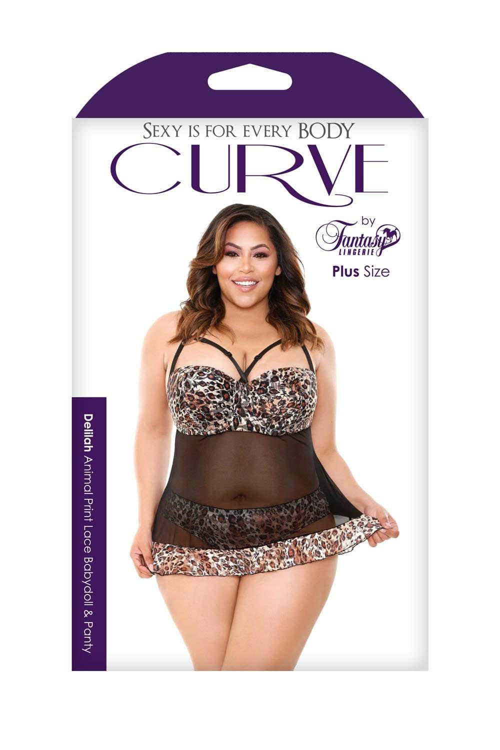 Delilah Babydoll and Panty - Leaopard Print-black - 1x2x Default Title