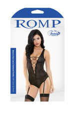 Romp Bianca Geo Lace Gartered Teddy - Medium-large Default Title
