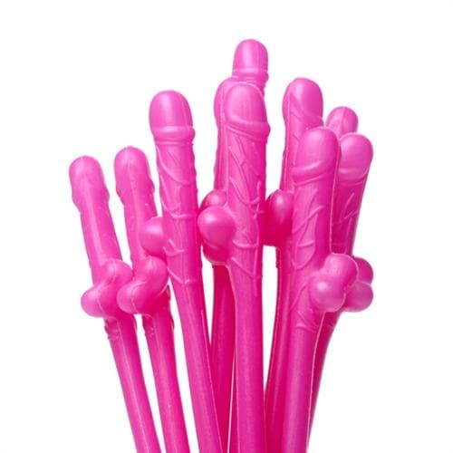 penis sipping straws 10 pack pink