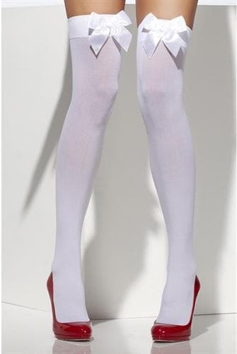 Thigh High Stockings With Bow - White Fv-29093 Default Title