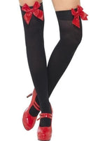 Thigh High Stockings With Red Bow - Black Fv-29331 Default Title