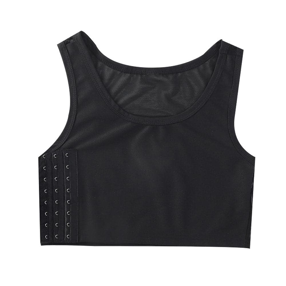 gender fluid chest compression binder large black