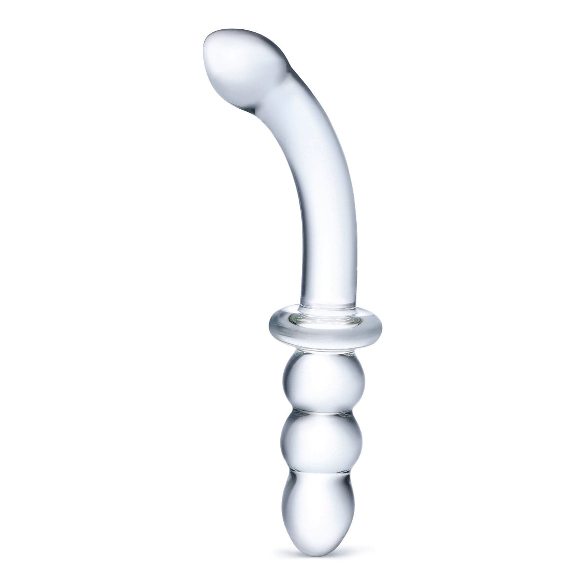 8 inch ribbed g spot glass dildo clear