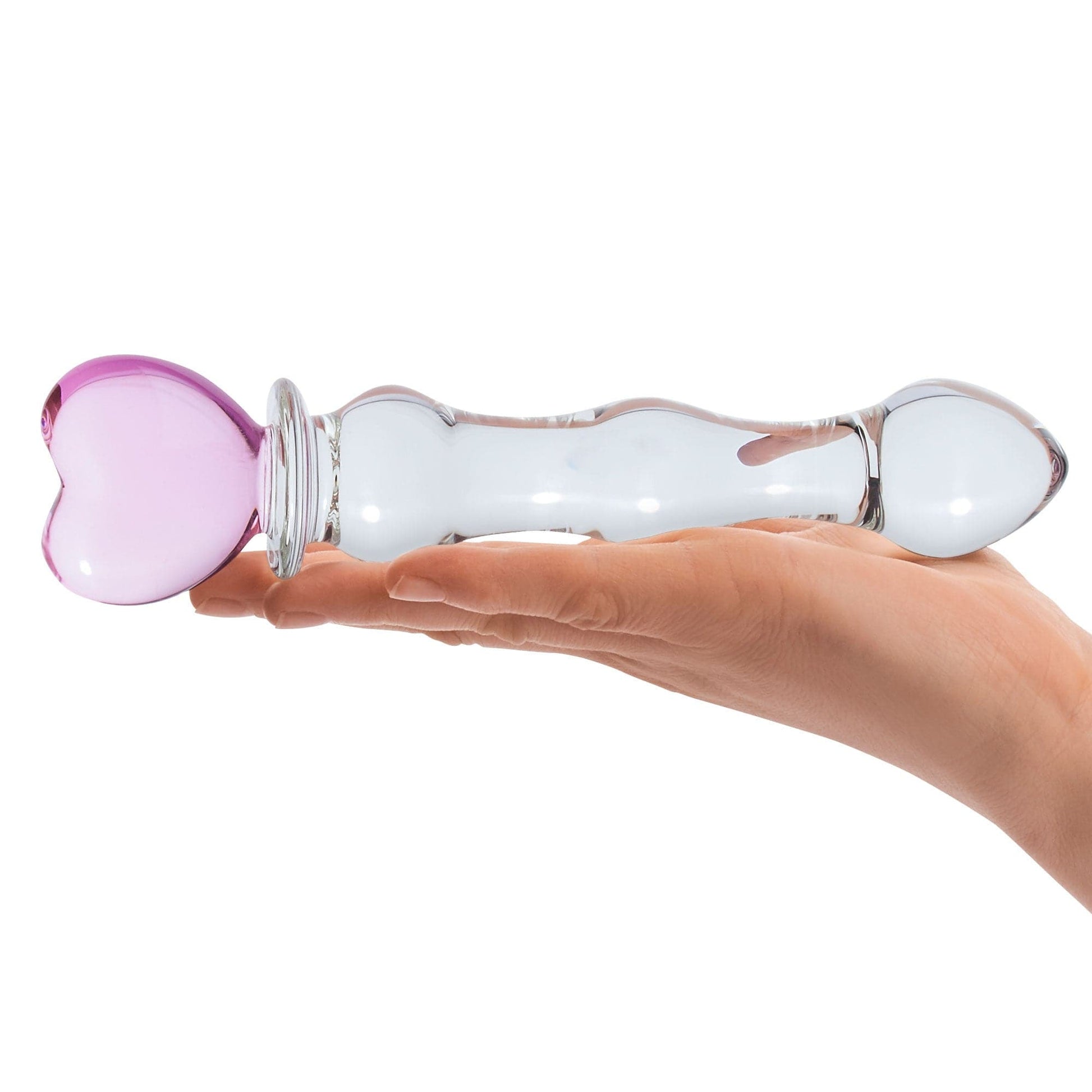 8 inch sweetheart glass dildo pink clear
