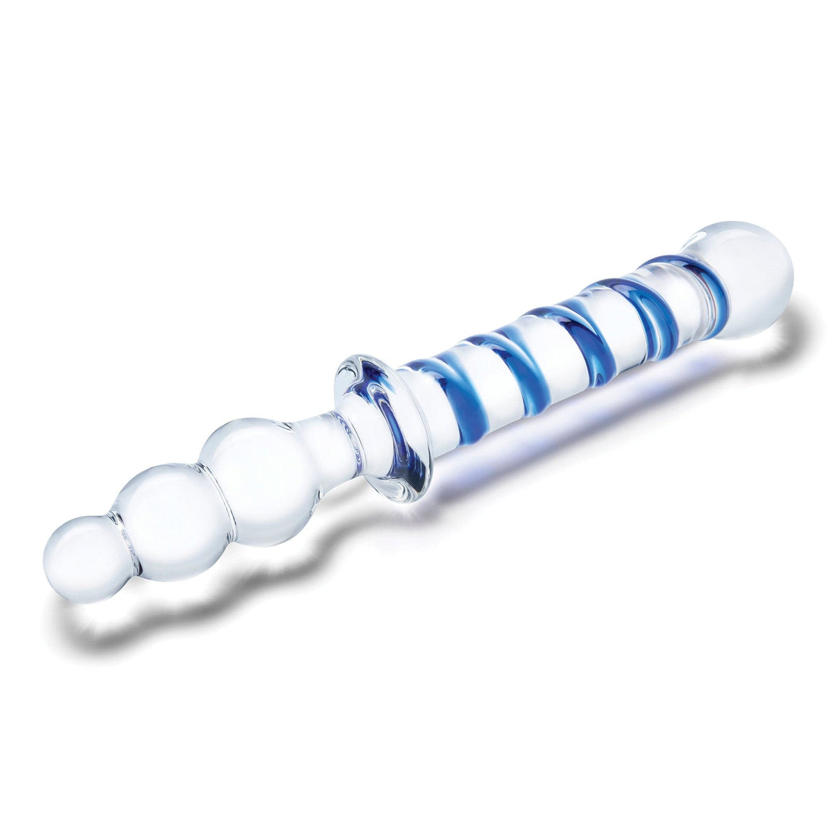 10 inch twister dual ended dildo clear blue
