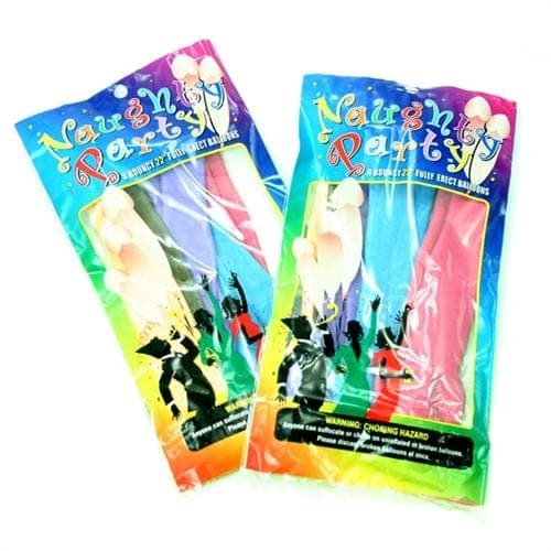 naughty party balloons penis 8 pack assorted colors