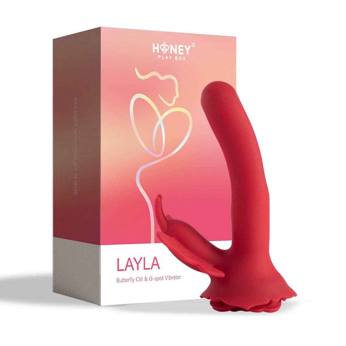 Layla - Vibrador Mariposa para Clítoris y Punto G - Rojo