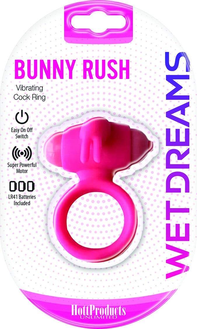 wet dreams bunny buster cock ring with turbo bunny motor pink