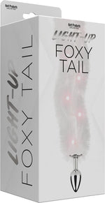 Foxy Tail - Light Up Faux Fur Butt Plug - White Plug - White Default Title