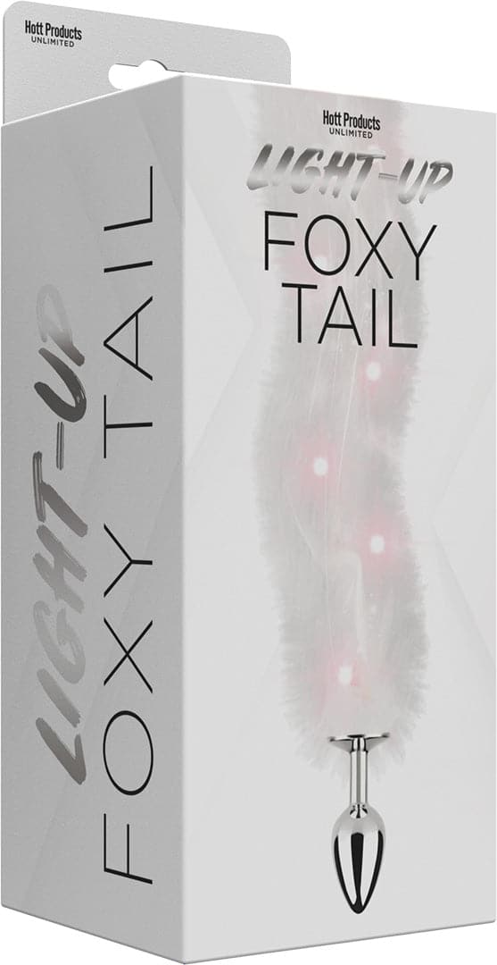 Foxy Tail - Light Up Faux Fur Butt Plug - White Plug - White Default Title