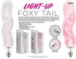 Foxy Tail - Light Up Faux Fur Butt Plug - White Plug - White