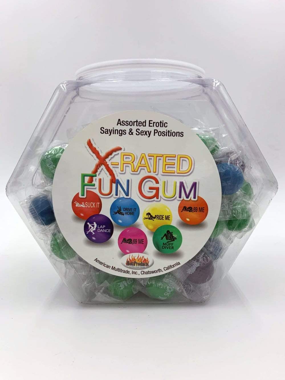 x rated fun gum 90 piece bowl assorted