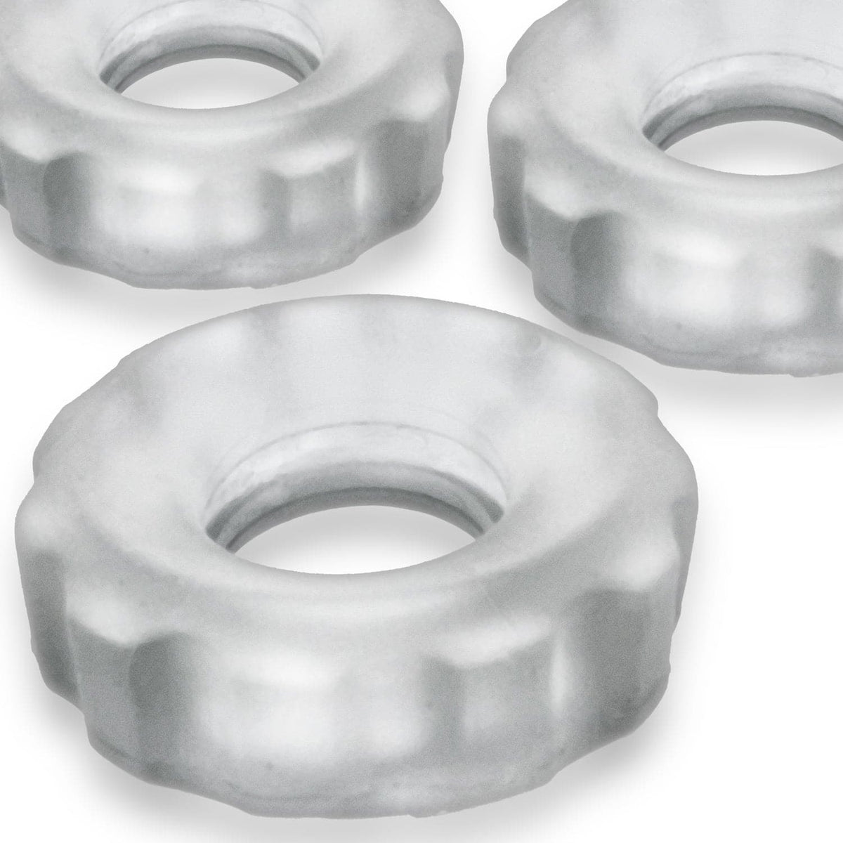 super huj 3 pack cockrings clear ice