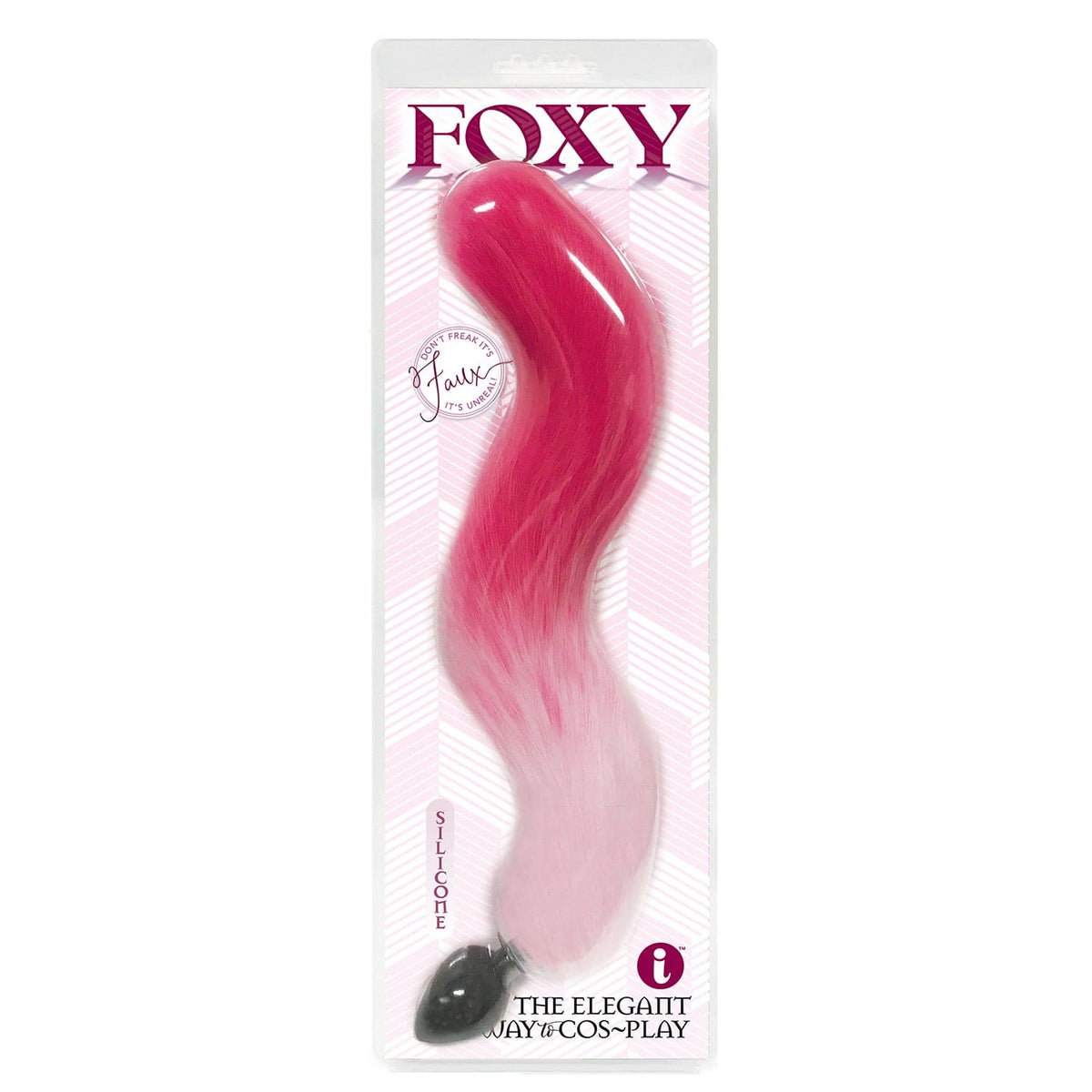 foxy fox tail silicone butt plug pink gradient