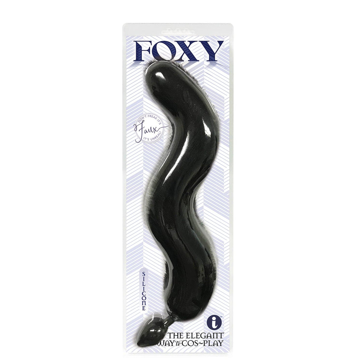 foxy fox tail silicone butt plug black
