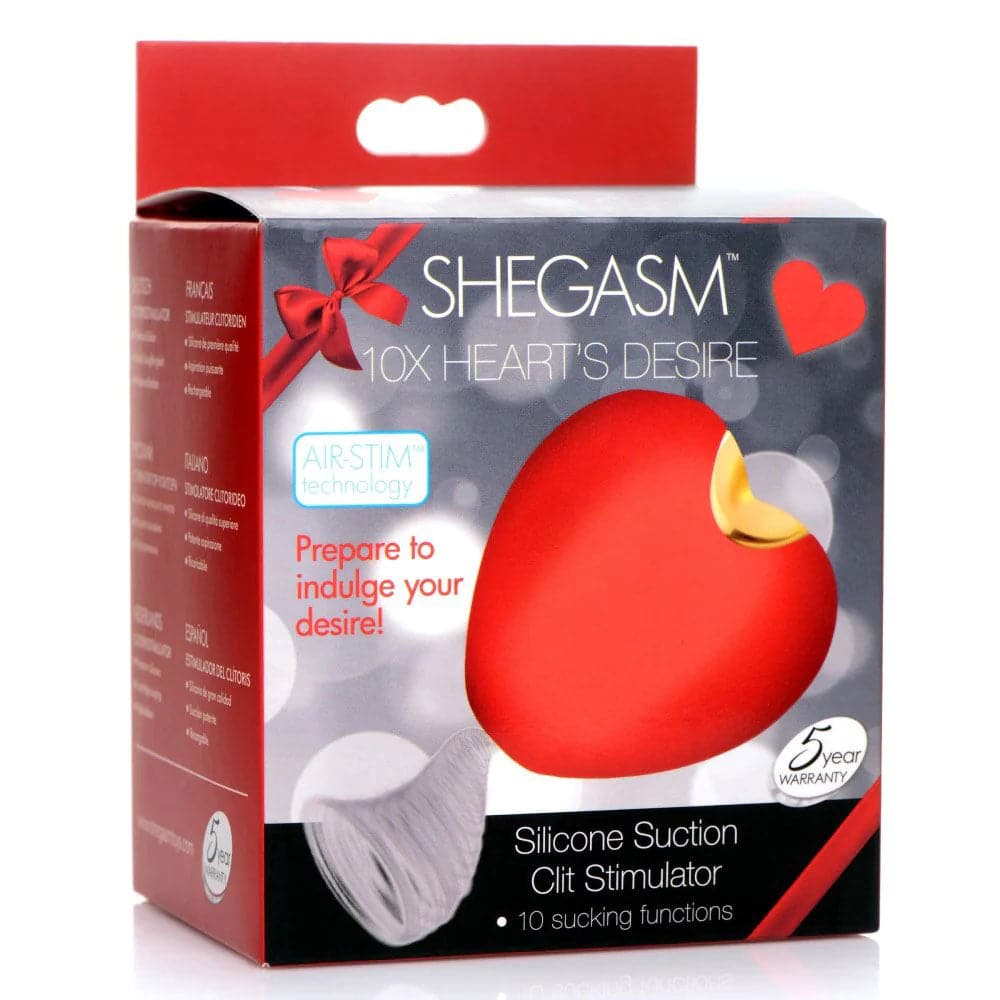 shegasm 10x heart desire silicone suction clit stimulator red