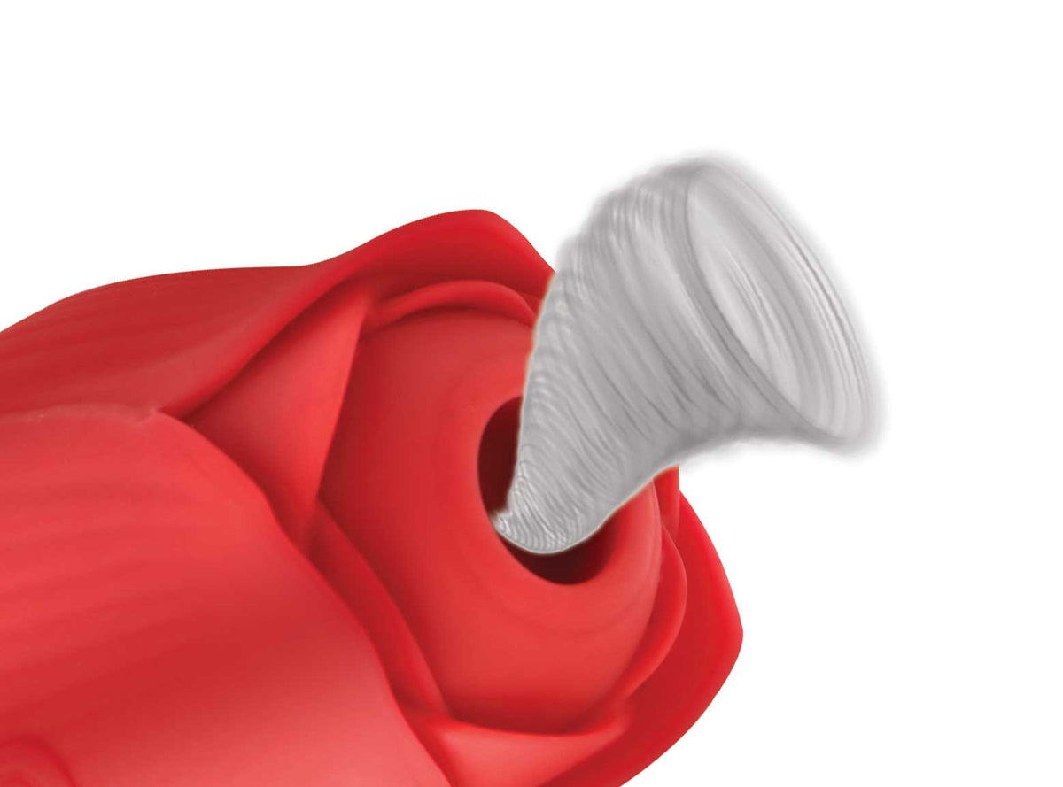 bloomgasm romping rose suction and thrusting vibrator red
