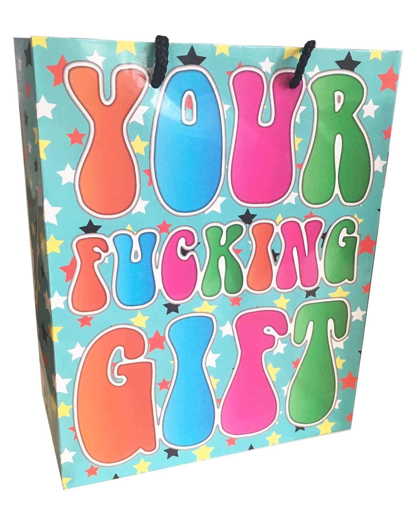 your fucking gift star pattern 8x10 gift bag