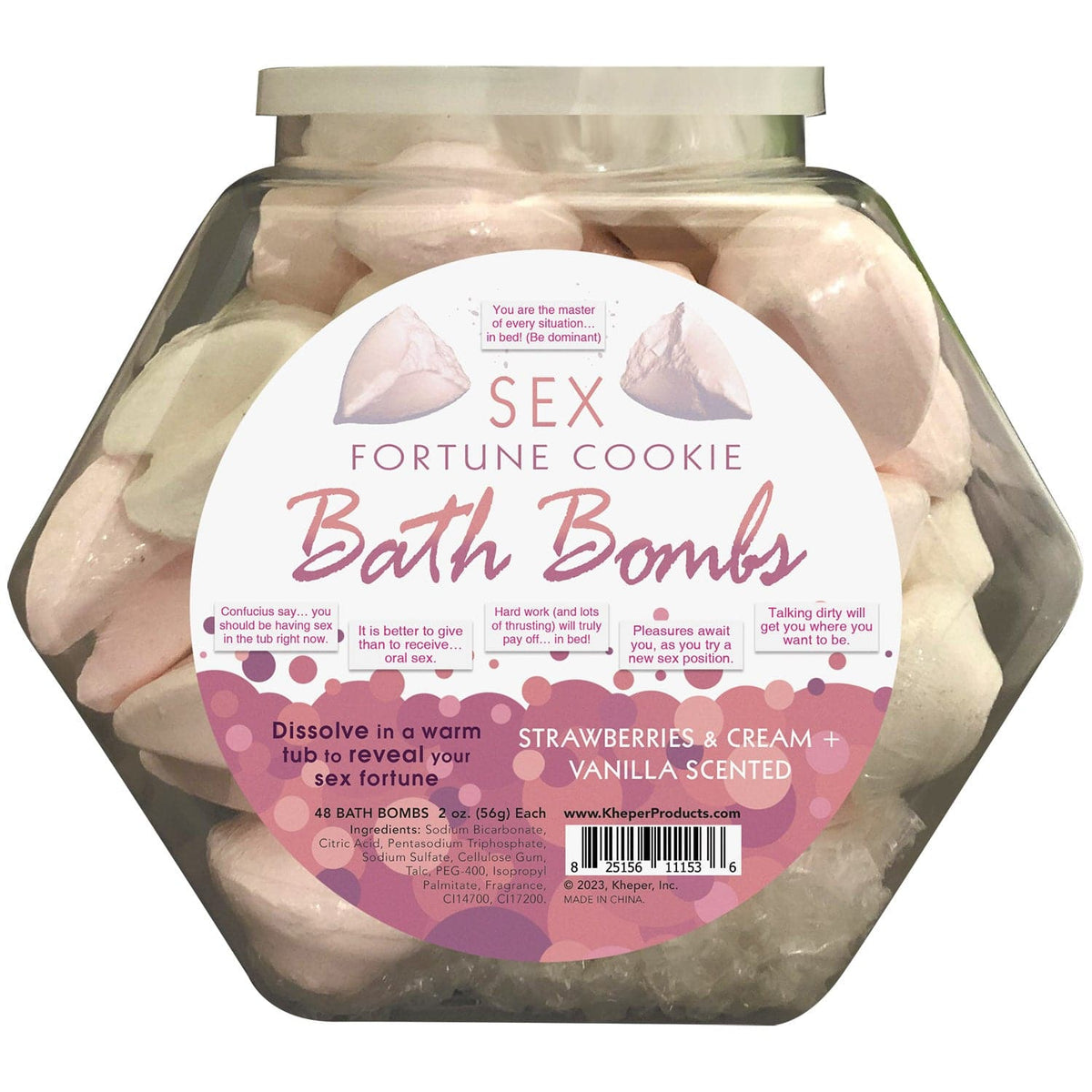 Sex Fortune Cookie Bomba de Baño Pecera Display de 48 Unidades - Crema de Fresa y Vainilla