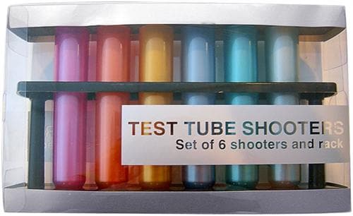 test tubes shooters metallic colored