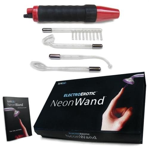 neon wand electrosex kit red and black handle red electrode