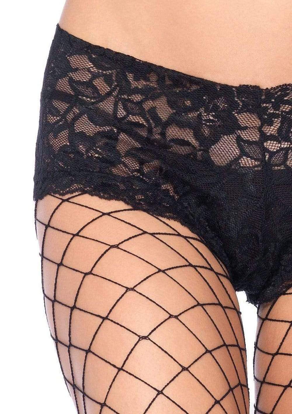 Fence Net Boy Short Pantyhose - One Size - Black Default Title
