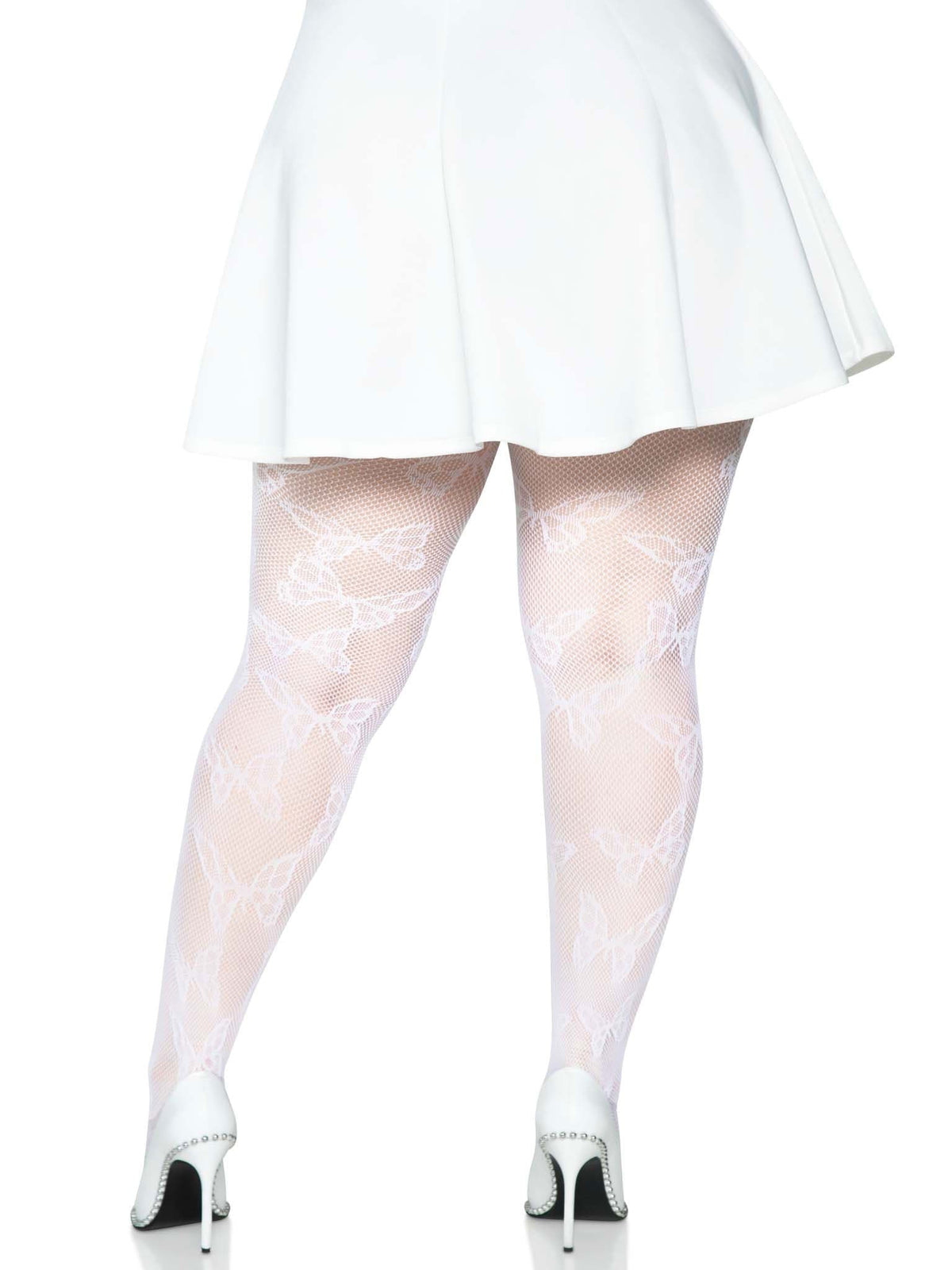 butterfly net tights 1x 2x white