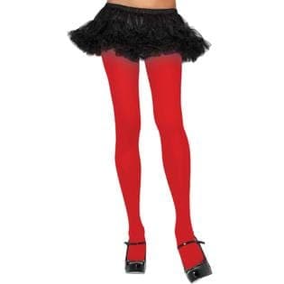 nylon tights one size red