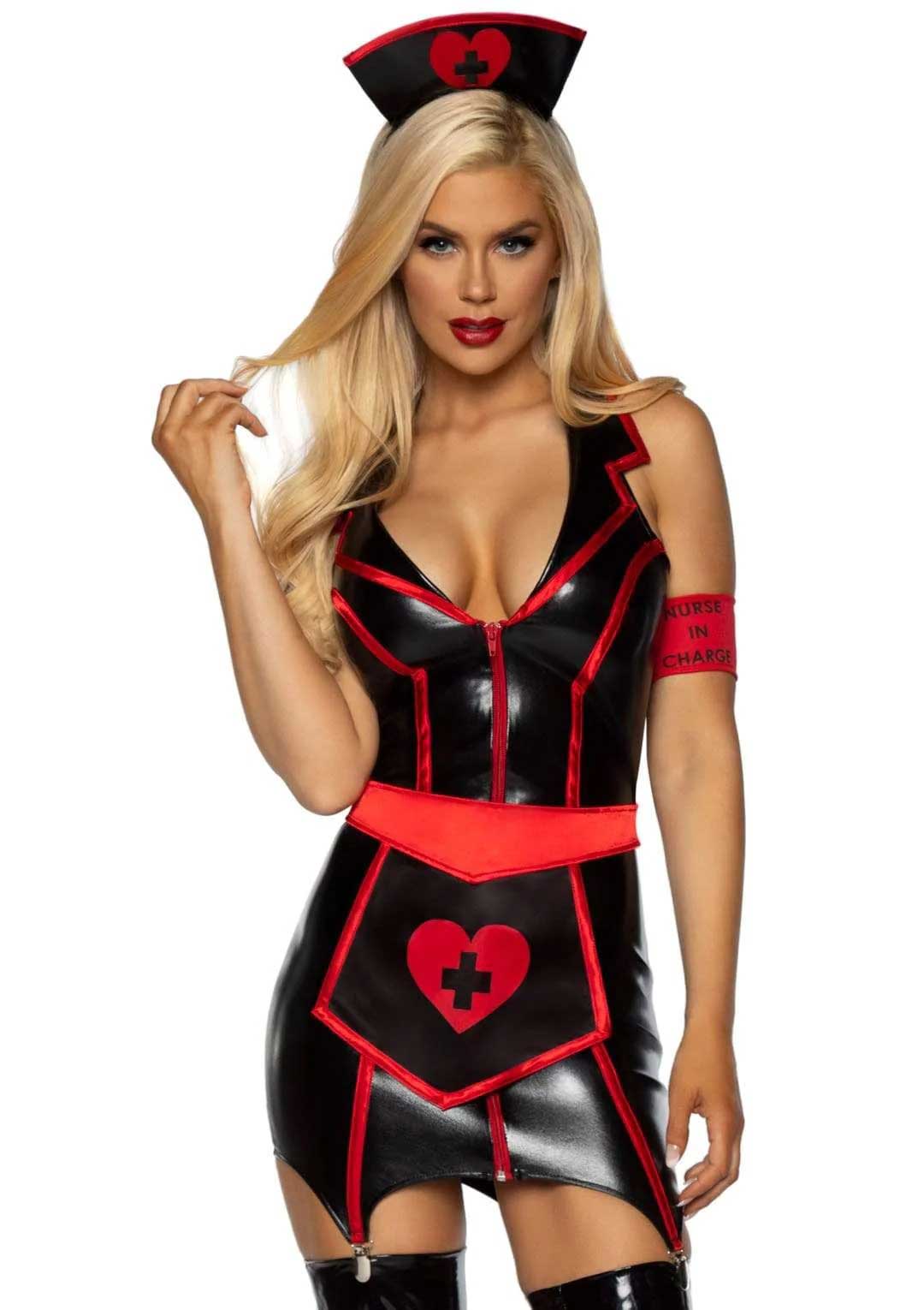 Naughty Nurse Costume - Medium - Black/red Default Title
