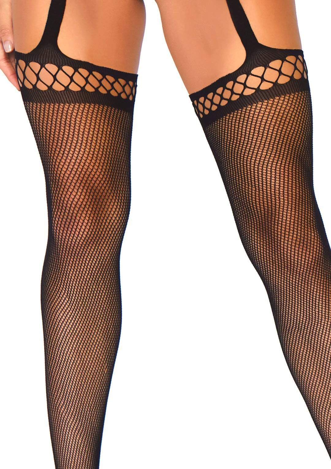 Fishnet Crotchless Teddy - One Size - Black Default Title