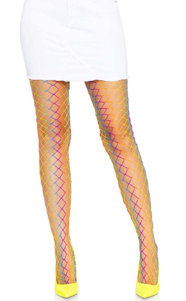 ombre rainbow woven net tights one size rainbow