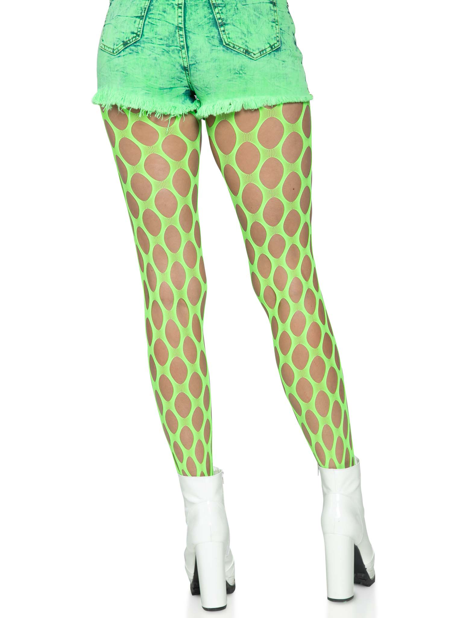 Jumbo Pothole Net Tights - Neon Green - One Size Green - One Size