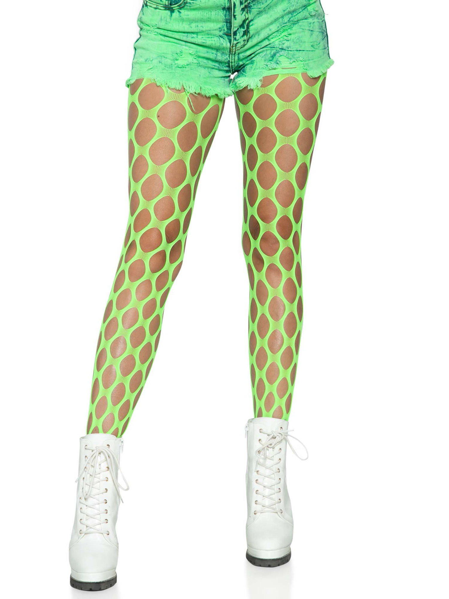 Jumbo Pothole Net Tights - Neon Green - One Size Green - One Size
