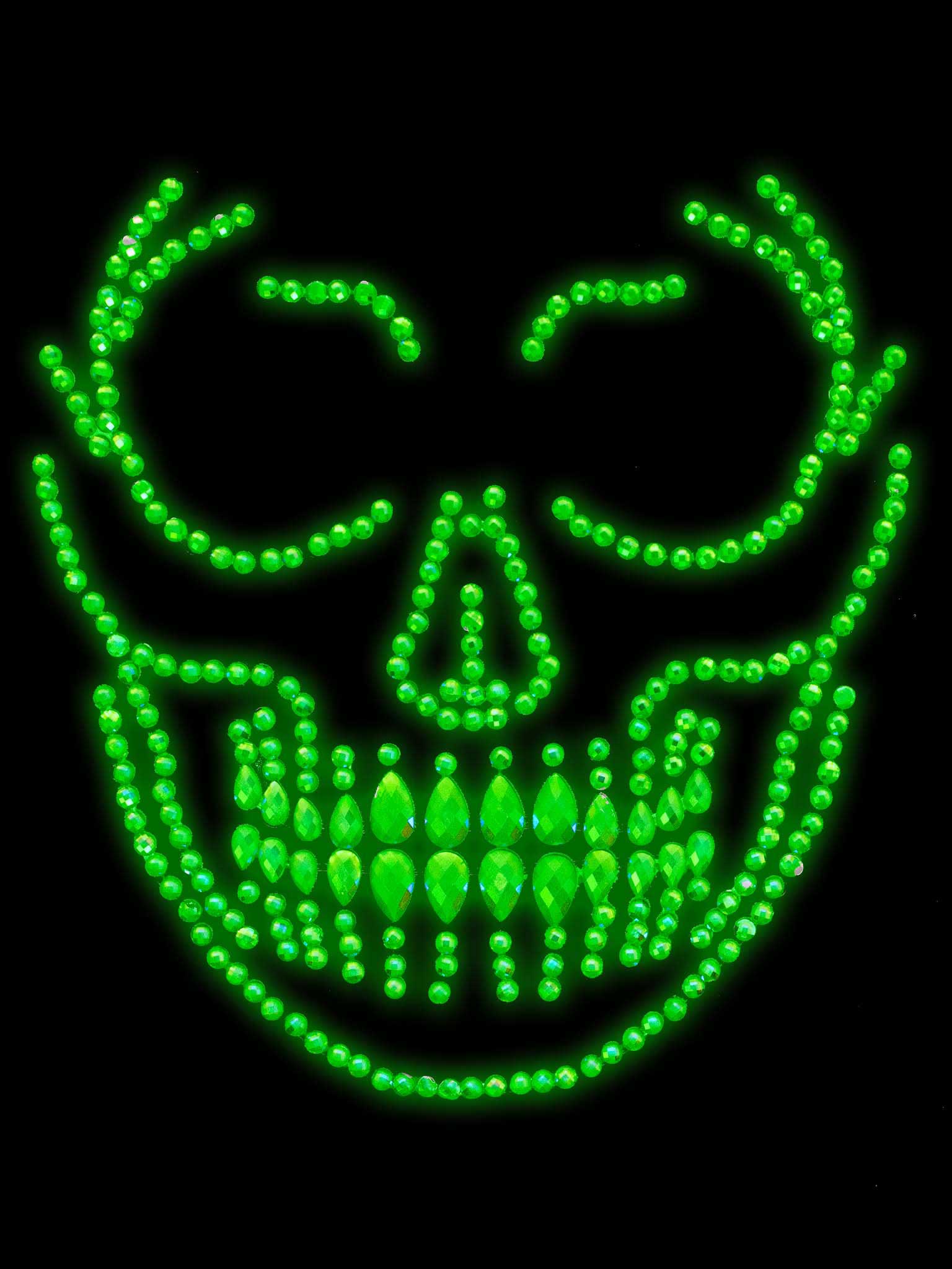 Glow in the Dark Skull Face Jewels Sticker Default Title